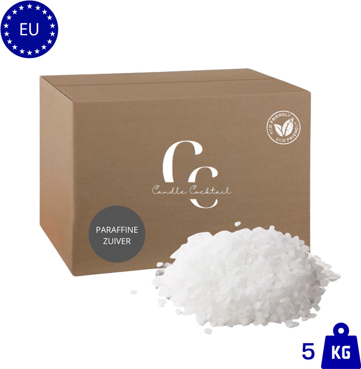 Candle Cocktail® Kwalitatieve Zuivere Paraffine | 5 KG | Kaarsenwas | Smeltpunt 56–58°C | Gietwas | Voor Kaarsen Maken | Schoon Brandend | Snelle Stolling | Harde Kaarsen | Waxmelts | Paraffinewas